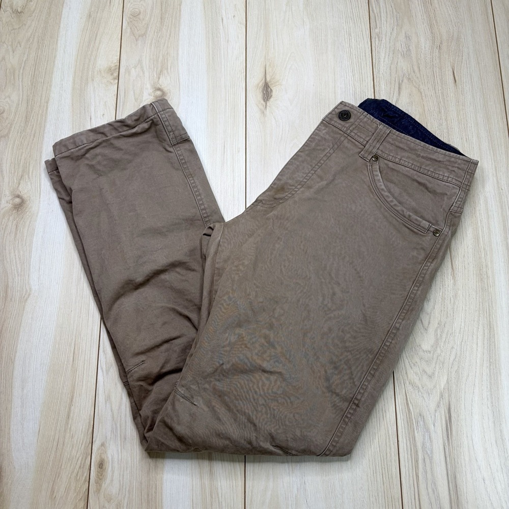Kuhl Hot Rydr Pants Mens 32x32 Lined Warm Beige Heavyweight Workwear Canvas